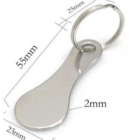 Shopping Cart Key Stainless Steel Keychain - Picture 1 of 2